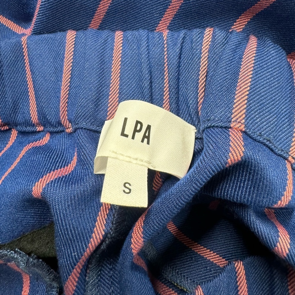 NWOT REVOLVE LPA Cuff Snap Pant Navy Coral Stripe S - Picture 13 of 13
